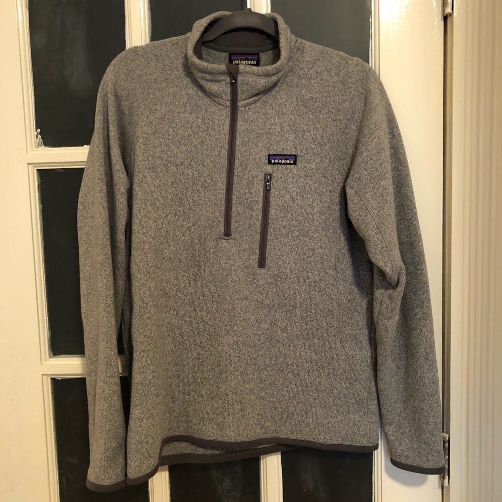 Patagonia better sweater, quarter zip. Gray, small